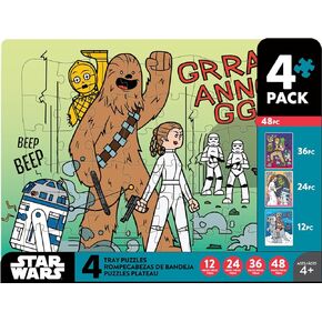 Buffalo Games - Star Wars - Four 12-48 Piece Puzzle Board Preschool Tray Puzzles - Finished Puzzle Sizes are 14 x 10.75in