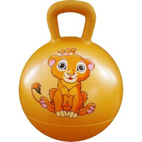 AppleRound Hippity Hoppity Hop Ball with Air Pump - 15in / 38cm Diameter, for Children Ages 3-5, Kangaroo Bouncer Sit-on Bouncy Ball with Handle