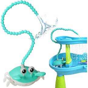 Water Table Pump for Kids,5400mAh Battery-Powered Crab Summer Outdoor Water Toys with Duck Nozzle, IP67 Waterproof Water Play Table Accessories for Outdoor Play, Beach, Pool & Backyard Fun