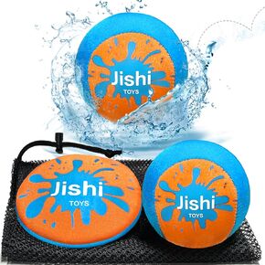 Jishi Water Skipping Ball Set, Beach Pool Toys for Ocean River Lake Outdoor Travel Swim Play, Outside Water Bounce Sports Games & Activities for Kids Teens Adults and Family, Fun Summer Gifts for Boys