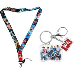 YiYiXiXi Stray-Kids New Album Lanyard Keychain Accessories Gift Merch for Fans(Red)