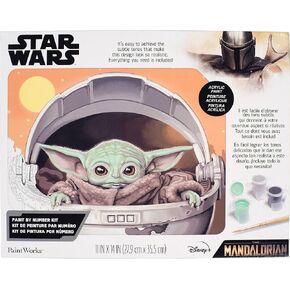 Dimensions PaintWorks Grogu Star Wars Paint by Number Kit for Adults and Kids, Finished Project 14" x 11", Multicolor 15 Piece