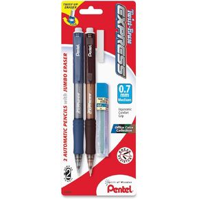 Pentel Twist-Erase Express Mechanical Pencil, (0.7mm), Medium Line, Assorted Fashion Colors, Pack of 5 (QE417FBP5M)