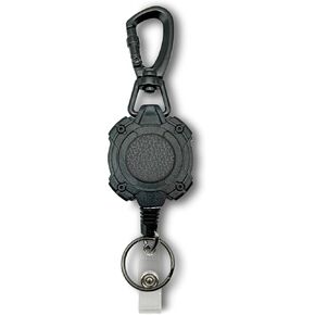 EMS, EMT, Paramedic/Medic Heavy Duty Medical Badge Reel Star of Life. 360° Swivel Carabiner Clip. 32.5" Steel Cable/Rope with Key Ring & ID Strap. 8 oz Weight