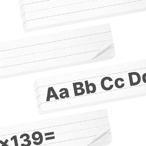100 Pack Sentence Strips for Classroom, Chart Paper for Teacher Supplies, Lined Paper Borders for Classroom, Bulletin Board, 3 x 24 Inches (White)