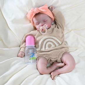 FLAZZIRFY Reborn Baby Dolls – 17Inch Soft Realistic Baby Doll with Posable Limbs, Real Life Baby Dolls for Little Girls, Complete Accessories, Safe Tested