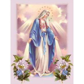 YSCOLOR Diamond Painting 5D DIY Diamond Painting Full Round Drill Religious Madonna 3D Embroidery Cross Stitch Gift Home Decor 11.8X15.8 in/30X40cm