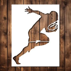 Football Stencil Template - Reusable Players Silhouette Sports Football Helmet Stencils for Painting on Wood, Glass, Wall Rock, Walls, Canvas, Glassware, Spray Painting, Airbrushing (5 x 6)