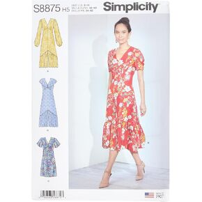 SIMPLICITY US8875H5 Sewing Pattern S8875 Misses' Dresses, Various, White