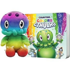 C is for Cthulhu Counting, Colors & Cthulhu Board Book & Rainbow Plush Bundle (Baby Plush, 6 inches)