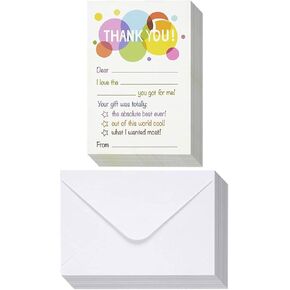 BEST PAPER GREETINGS Thank You Cards - 50-Count Thank You Notes, Bulk Thank You Cards Set - Blank on the Inside, Polka Dot Designs - Includes Thank You Cards and Envelopes, 4 x 6 Inches