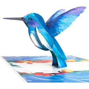 Ribbli Hummingbird Pop Up Card Birthday Cards Mothers Day Cards for Women Mom Wife Sister Daughter Grandma, Hummingbird Gifts for Bird Lover, with Envelope