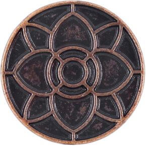 Bezelry 12 Pieces Lotus Blossom Metal Shank Buttons. 20mm (3/4 inch) (Antique Silver)