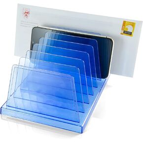 Officemate Blue Glacier Standard Sorter, 7 Compartments, Transparent Blue (23214)