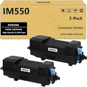 IM550 418477 Black Toner Cartridge Compatible for IM550 IM600 for IM600SRF IM550F P800 P801 High Capacity (25500 Pages,2-Pack)