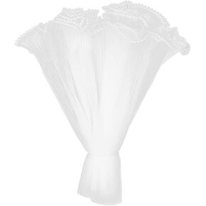 EXCEART Floral Bouquet Wrapping Paper 1 Roll Wrapping Paper Mesh Pearl Bouquet Bag White Paper Wrapping