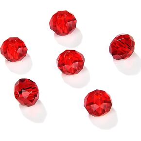 4mm Briolette 1350pcs Red Crystal Glass Beads Small Faceted Rondelle Shape Crystal Glass Spacer Beads for Bracelet Necklace Decorative Hand Jewelry Making - Red