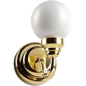1:12 Scale Dollhouse Miniature Golden Glass Ball Wall Lamp