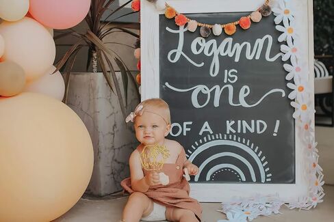 MYAMPED Hello Baby Cake Topper - Glitter Golden Baby Birthday Cake Decorating Supplies, Perfect for Baby Shower Favors, Baby Gender Reveal, Baby Birthday Party or Baby Photo Booth Props in Kuwait