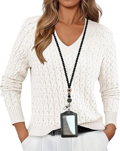 Wood Cute Beaded Teacher Lanyard with ID Holder Retractable Breakaway Badge Lanyards for ID Badges for Women Cute (Ebony-2) in Kuwait