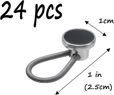 SEMETALL 24PCS تمديدات طوق ، يضيف 1 في فور ، موسعات رقبة بزر مرنة لزجاجات سروال البنطلون تفضل (أسود) in Kuwait