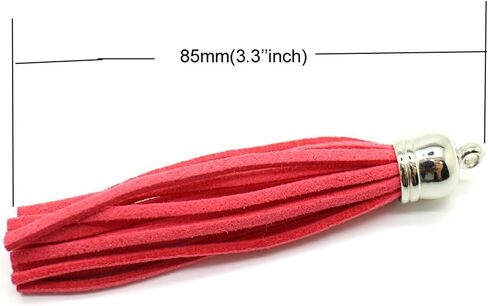 PAMIR TONG 30pcs Faux Leather Tassel For Keychain with Silver Caps Faux Suede Tassel Charm for Lanyard Straps DIY Tassel Charms for Rubber Beads Keychain-Jewelry Making-Handbags-Purse Decorations in Kuwait