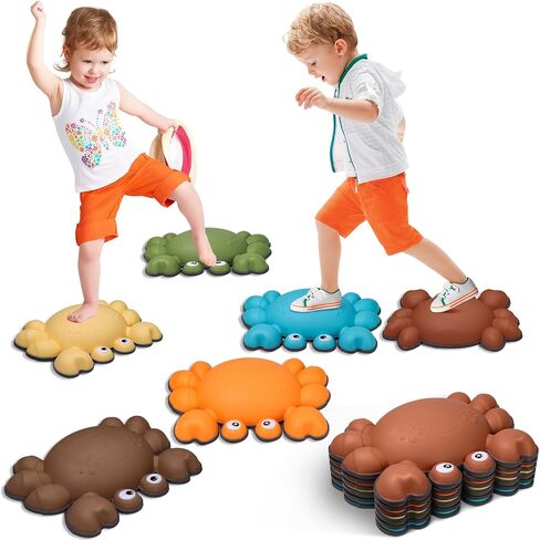 Balance Stepping Stones for Kids, Non-Slip Jumping Step Stones, Toddler Floor River Stones Balance Blocks for Kids Coordination Motor Skills, Indoor & Outdoor Play Sensory Toys in Kuwait