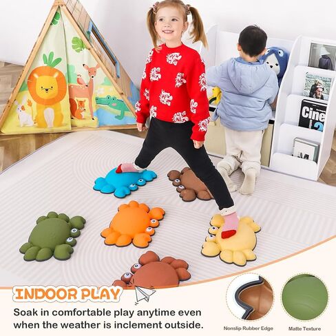 Balance Stepping Stones for Kids, Non-Slip Jumping Step Stones, Toddler Floor River Stones Balance Blocks for Kids Coordination Motor Skills, Indoor & Outdoor Play Sensory Toys in Kuwait