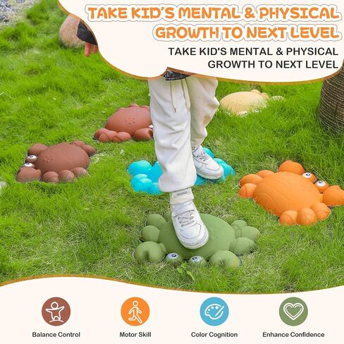 Balance Stepping Stones for Kids, Non-Slip Jumping Step Stones, Toddler Floor River Stones Balance Blocks for Kids Coordination Motor Skills, Indoor & Outdoor Play Sensory Toys in Kuwait