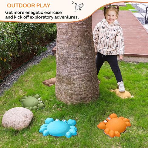Balance Stepping Stones for Kids, Non-Slip Jumping Step Stones, Toddler Floor River Stones Balance Blocks for Kids Coordination Motor Skills, Indoor & Outdoor Play Sensory Toys in Kuwait
