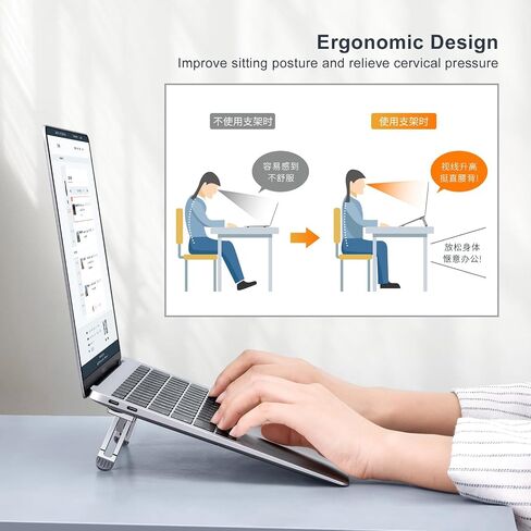 Laptop Risers for Desk, 4 Adjustable Heights Laptop Stand, Keyboard Riser, Ergonomic Laptops Feet for Desk, Compatible with MacBook Air Pro, with Dell, with HP, More 10-15.6" Laptops in Saudi Arabia