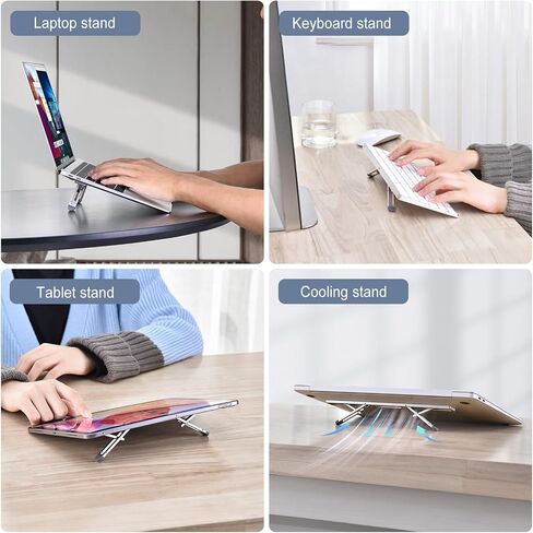 Laptop Risers for Desk, 4 Adjustable Heights Laptop Stand, Keyboard Riser, Ergonomic Laptops Feet for Desk, Compatible with MacBook Air Pro, with Dell, with HP, More 10-15.6" Laptops in Saudi Arabia