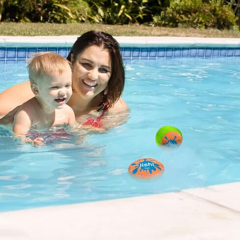 مجموعة كرة تخطي مياه Jishi ، ألعاب حمام السباحة الشاطئية لبحيرة Ocean River Lake Outdoor Travel Play ، Outside Water Gold Games and Ancips for Kids Ewent Come and Family ، Home for boys for boys in Kuwait
