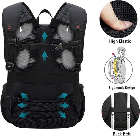Laptop Backpack for Men, Large Travel Computer Backpack with USB Charging Port for Work Business Fits 17 Inch Notebook, 40L, Anti Theft, Water Resistant, Black in Saudi Arabia