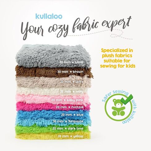 kullaloo Wool White Faux Fur Fabric [3/4 inch Pile, 20 mm] | Shaggy Plush Minky Fabric for Sewing | 39.5x29.5 (More Fabric Than Half Yard) | Ideal for Plushies, Crafts, Costumes, Upholstery | Ivory in Saudi Arabia