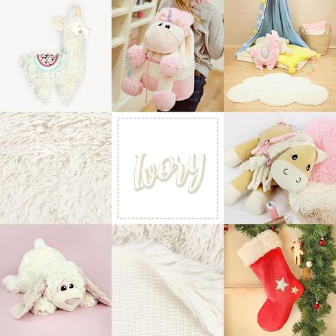 kullaloo Wool White Faux Fur Fabric [3/4 inch Pile, 20 mm] | Shaggy Plush Minky Fabric for Sewing | 39.5x29.5 (More Fabric Than Half Yard) | Ideal for Plushies, Crafts, Costumes, Upholstery | Ivory in Saudi Arabia