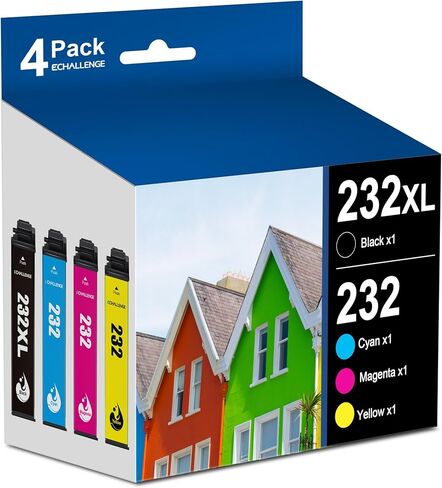 232XL Ink Cartridge Compatible Ink Cartridge Replacement for Epson 232 XL 232XL 232 for Epson Expression Home XP-4200 XP-4205 Workforce WF-2930 WF-2950 Printer (4 Pack-Black, Cyan, Magenta, Yellow) in Saudi Arabia