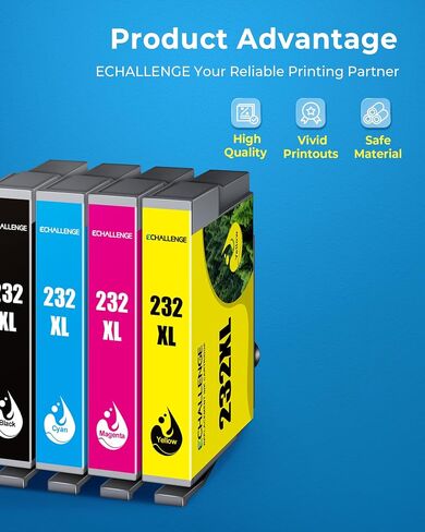 232XL Ink Cartridge Compatible Ink Cartridge Replacement for Epson 232 XL 232XL 232 for Epson Expression Home XP-4200 XP-4205 Workforce WF-2930 WF-2950 Printer (4 Pack-Black, Cyan, Magenta, Yellow) in Saudi Arabia