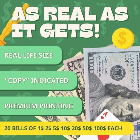 140 Pieces Movie Props, Games for Kid 3 to 8 Years, Number Learning Education Toys, Develops Early Math Skill, 20 of Each Bills (1, 2, 5, 10, 20, 50 and 100) in Saudi Arabia
