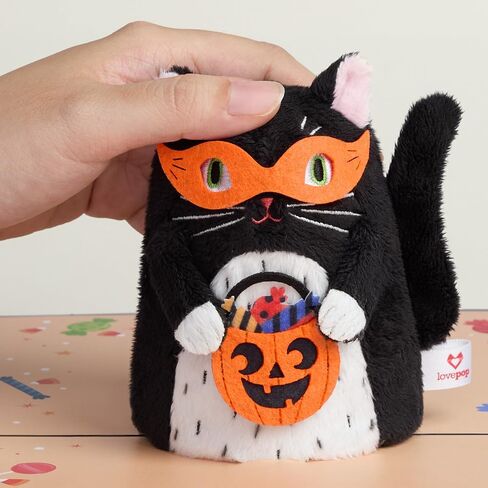 Lovepop Plushpop Soft Animal Pop-Up Card for Her and Him - 3D Halloween Cat Greeting Card for Boys, Girls, Men, Women - Trick or Treat - 6" x 8" Card in Saudi Arabia