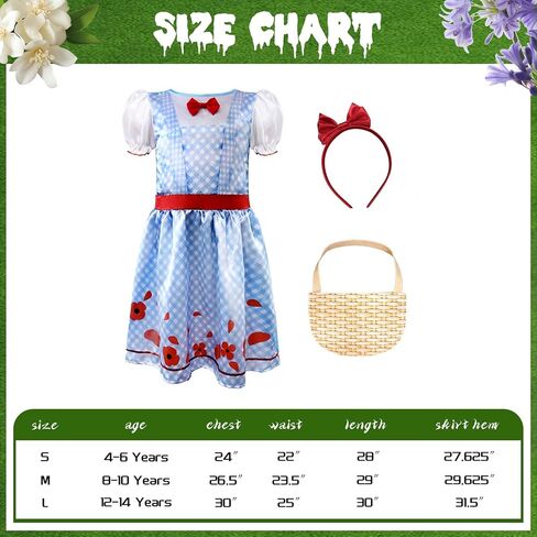 Dorothy Costume for Girls Fancy Plaid Dress with Bag and Headband Cosplay Halloween Costumes for Kids in Saudi Arabia