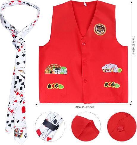 Yewong Casino Dealer Set Set Tealer Tearbors Hat Bowtie لعب بطاقة ARMLAND LAS VIGRAND GAME in Kuwait