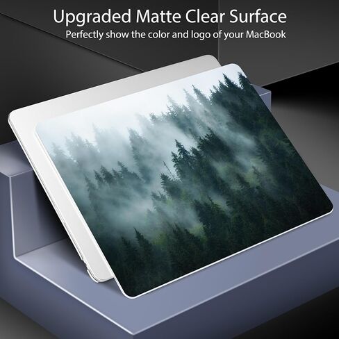 for MacBook Air 15 inch Case 2023 2024 2025 Release A3241 M4 A3114 M3 A2941 M2 with Liquid Retina Display & Touch ID, Hard Shell with Screen Protector & Webcam Cover & Keyboard Cover, Forest in Saudi Arabia