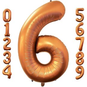 Lovoir 40 Inch Orange Number 7 Balloon Large Size Jumbo Digit Foil Mylar Helium Saffron Yellow Balloons for 7th Orange Theme Birthday Party Supplies Anniversary Celebration Decorations Photo Shoot