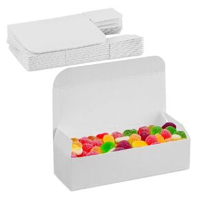 MT Products White Candy and Chocolate Gift Box 5" x 2 1/4" x 1 1/4" - Extra Small Fudge Box - Pack of 20
