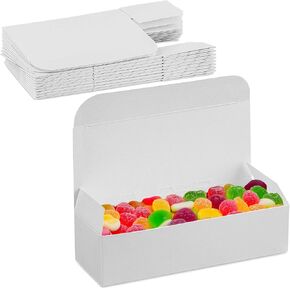 MT Products White Candy and Chocolate Gift Box 5" x 2 1/4" x 1 1/4" - Extra Small Fudge Box - Pack of 20 in Kuwait