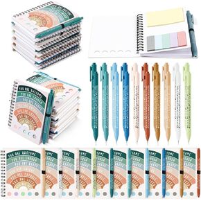 Janlaugh 20 Pcs Mental Health Gifts for Women Men Includes 10 Mental Health Planner Notebook 10 Ballpoint Pen Weekly Planner Journal with Adhesive Notes Daily To Do List Notepad Therapist Journal