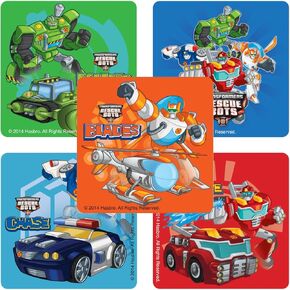 SmileMakers Transformers Rescue Bots Stickers - Birthday and Theme Party Supplies - 100 Per Pack