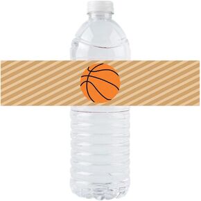 36 Pack of Basketball Paper Watter Bottle Label Stickers for Birthday Party Basketball Theme Party Decoration