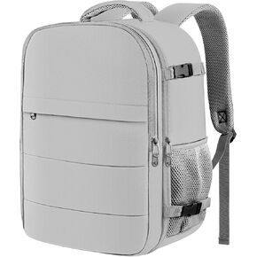 HOTOR Travel Backpack - Flight Approved Travel Bag for Men and Women, Carry on Luggage for 15.6" Laptop and Travel Essentials for Work, Business, Weekender, College 11.8"x7.9"x17.3" (Grey)